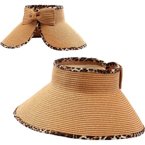 Kal-Pontail Casquette À Visière Pour Femmes Été Plage Protection Solaire Pour Femme Large Bord Chapeaux