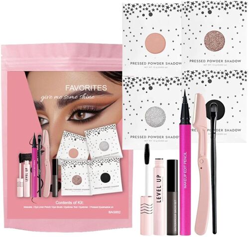 Kal-Kit De Maquillage Professionnel Pour Les Yeux,Avec Une Ombre À Paupières En Poudre, Un Mascara, Un Outil Pour Les Sourcils, Un Pinceau Cosmétique #02