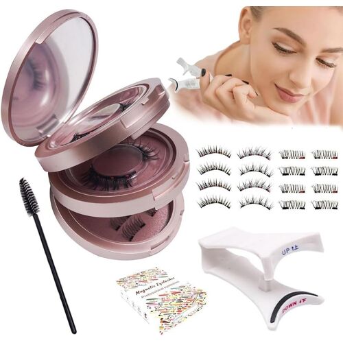 Kal-1cils Magnétiques Réutilisables Kit Complet Boîte Miroir Applicateur Mascara Naturels Volumisant Regard Intense 