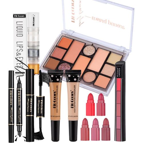 Bnhgc-Makeup Gift Set, Kit De Maquillage Complet Avec Palettes De Maquillage Blush Eyeshadow Powder Rouge À Lèvres Mascara Liquid Eyeliner Pencil Fard À Paupières Liquide Pailleté Lèvres Correcteurs 