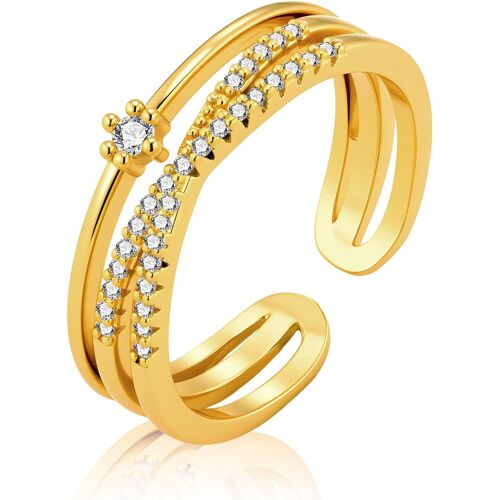 Kal-Bague Argent 925 Femme, Bague Infini Zircone, Bague Réglable, Élégante, Hypoallergénique, Bague De Fiançailles Femme, Bague D'amitié, Cadeaux De Bijoux Pour Fille, Mère, Copine