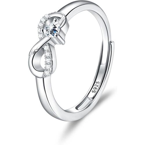 Kal-Bagues En Argent Sterling Pour Femmes Symbole Infini Anneaux Ouverts Réglables Bagues De Promesse De Fiançailles Pour Mariage