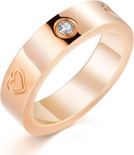 Kal-Bague Femme D'amour En Or 18k/Argent/Rose Plaqué Zircone Cubique, Bague De Promesse, Alliance, Cadeaux Pour Femmes Et Filles