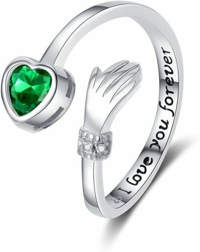 Kal-Bague Femme Bagues En Argent Sterling 925 I Love You Forever Ajustable Ouverte Bagues De Zircon Romantique Couple Plaqué Or Bague De Promesse Rings