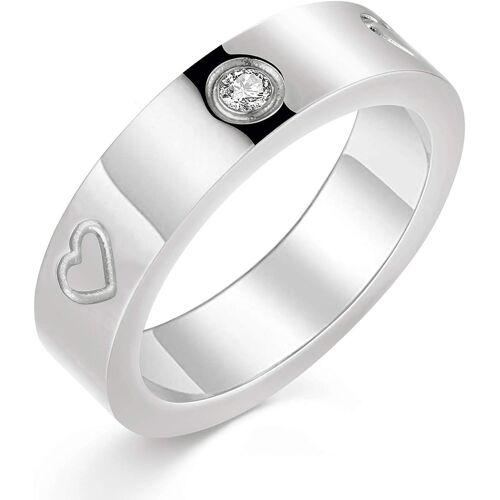 Kal-Bague Femme D'amour En Or 18k/Argent/Rose Plaqué Zircone Cubique, Bague De Promesse, Alliance, Cadeaux Pour Femmes Et Filles