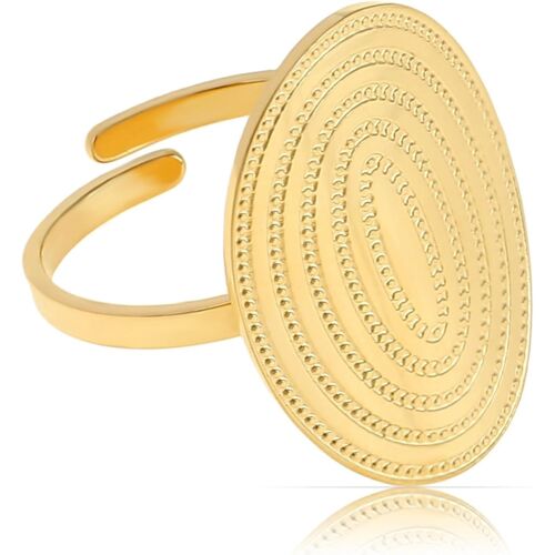 Kal-Bague Bohème Dorée En Acier Inoxydable Chirurgical - Réglable - Cadeau Pour Femme - Étanche - Accessoire De Festival D'été, Acier Inoxydable, Aucune Pierre Précieuse