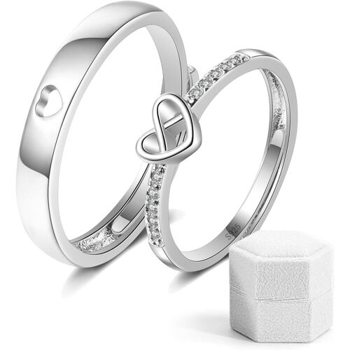 Kal-Bague - Bague Couple Bague Argent 925 Bague De Promesse Couple, Bagues D'amour, Bagues Réglables, Bagues De Couple, Bagues De Fiançailles, Bagues De Promesse, Bijoux Cadeaux.