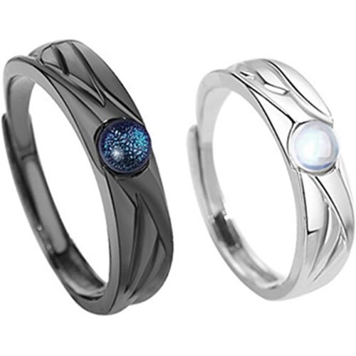 Anneaux Superposés Pour Femmes Anneaux Ouverts Ajustables En Émail Deux Tons Anneaux Pouce Index Anneaux Larges Chunky 2pcs Stacking Argent Knuckle Rings Set Bijoux Pour Femmes Filles[Q1197]