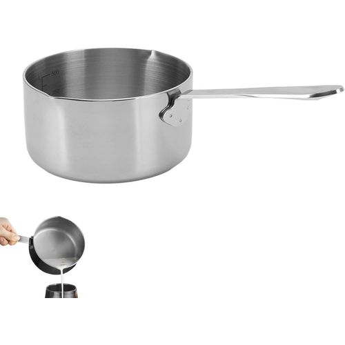 Subzonal-Mini Casserole À Sauce En Acier Inoxydable, Réchauffeur À Lait 350 / 50ml Petit Saucepan Tasse À Sauce Beurre Réchauffeur À Long Manche Banquet Chocolat Fondu Café Sauce Pot(500ml)