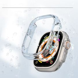 Coque Apple Watch Ultra 2/1 49mm Pc, Résistant Aux Chutes, Étui De Protection Creux À Moitié Enveloppé, Transparent