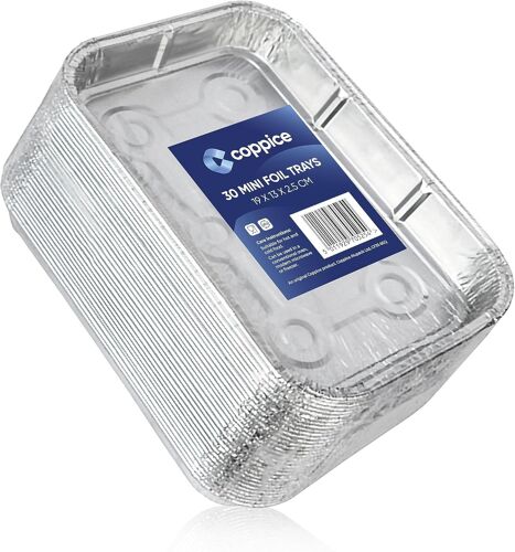 Subzonal-Mini Barquettes Aluminium 19x13x2,5 Cm - Lot De 30 | Jetables, Cuisson, Bbq, Congélation, Four, Micro-Ondes, & Friteuse À Air | Aluminium Alimentaire Recyclable, Réutilisable