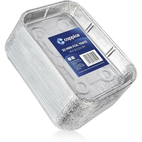 Subzonal-Mini Barquettes Aluminium 19x13x2,5 Cm - Lot De 30 | Jetables, Cuisson, Bbq, Congélation, Four, Micro-Ondes, & Friteuse À Air | Aluminium Alimentaire Recyclable, Réutilisable