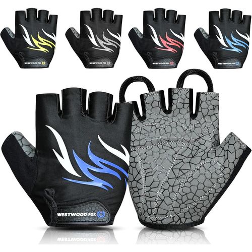 Sept-Gants De Cyclisme Pour Hommes Et Femmes¿Gants De Vélo Demi-Doigts Rembourrés Antidérapants,Respirants,Légers,Paume Antichoc,Vtt,Bmx