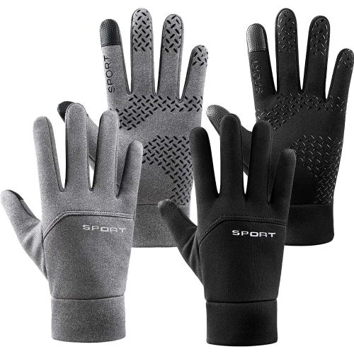 Sept-2pcs Gants De Velo, Gants Hiver Chaud Sports À Écran Tactile, Pour Hommes Femmes Gants Antidérapants Coupe-Vent Gants, Idéal Pour Vélo Ski Snowboard Course Randonnée Camping