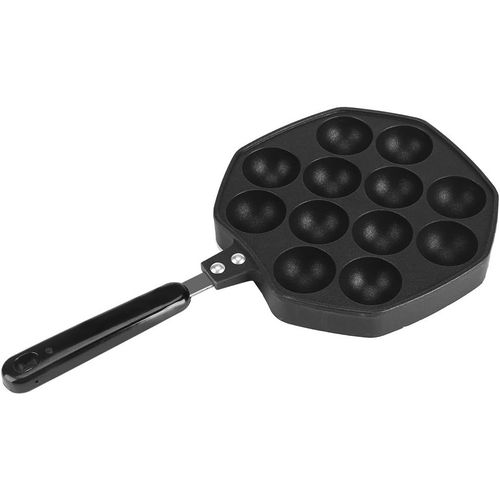 ASFASFq-Tyenaza 12 cavités Takoyaki Pan Fonte, Poêle à Mini Crêpes, Takoyaki Maker, Plateau De Cuisson Antiadhésif, Poêle à Crêpes Aux Oeufs - Poêle Ronde à Muffin