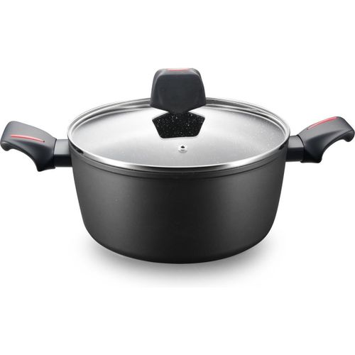 Letnerny-Casserole En Aluminium Forgé Avec Revêtement En Marbre, Compatible Gaz, Électrique, Céramique, Halogène Et Induction - 28 Cm, Couleur Marbre