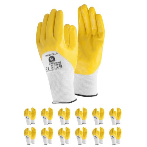 Letnerny-Tk Mantella Lot De 12 Paires De Gants De Travail Gants De Soudeur Gants En Nitrile Pour Un Environnement Huileux (8)