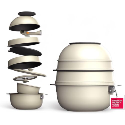 Letnerny-Share&play - Ensemble De 10 Ustensiles De Cuisine Empilables, Manche Amovible, Peu Encombrant, Fonte D'aluminium, Revêtement Antiadhésif Ceratech