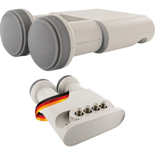 LETNERNY-5095 Monobloc Quad Lnb 4-Participants Numérique Accessoires Pour Parabole Protection Contre Les Intempéries Raccords Dorés Gris Clair Récepteur Satellite Eutelsat Astra