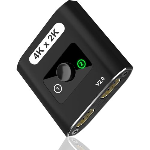 Répartiteur HDMI 4K @ 60 Hz,commutateur HDMI 2.0 bidirectionnel en aluminium,répartiteur HDMI 1 en 2 sorties,2 en 1 sortie,prend en charge 4K 3D HDR pour Xbox,PS5/4/3,Fire Stick,Roku,HDTV,