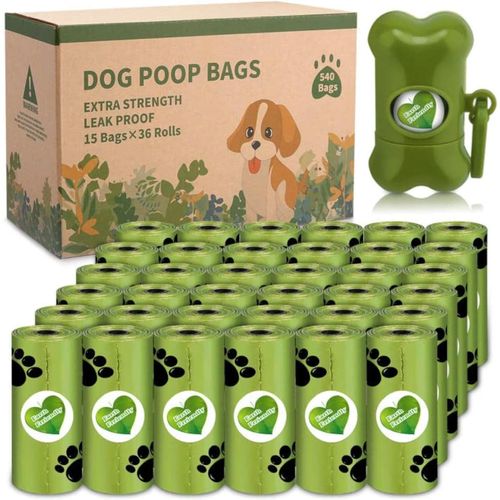 Letnerny-Sacs Ramasse Crottes,540 Sacs De Caca De Chien Sacs De Merde,Avec 1 Distributeur De Sac,Sac À Crottes Chien Distributeur De Sac Dejection Canine, Résistant Aux Fuites & Sans Odeur