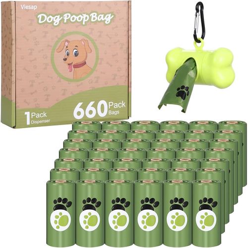 Letnerny-Sac Ramasse Crotte, 44 Rouleau (660 Sacs)Sac A Crottes Chien, Avec 1 Distributeur Sacs Ramasse-Crottes Pour Chiens,Épais Dt Résistants Sac A Déjections Canines,Sac A Déchets Étanche Pour Chi