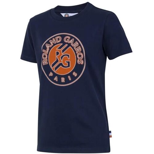 8 Ans - T-Shirt Enfant - Roland Garros - Rg - Coton - Manches Courtes - Bleu