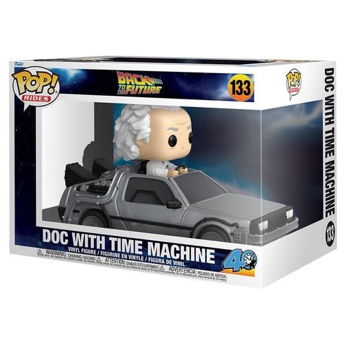 Figurine Funko Pop - Retour Vers Le Futur N°133 - Doc Avec La Machine À Remonter Le Temps (86449)