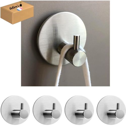 Tianyi-Crochet Adhesif - Porte Serviette Salle De Bain - Accroche Serviette Torchon Sdb Wc Patere Adhésive - Porte Torchon Cuisine Mural Auto Adhésif - Support Attache Sans Percer (Gris)
