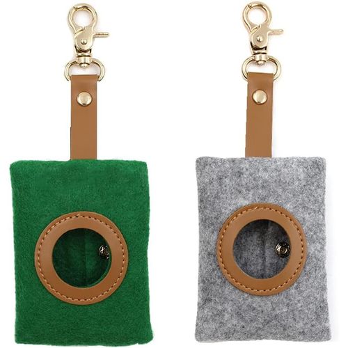 Teppc-2 Pièces Distributeur Sacs Ramasse Crottes Chiens, Distributeur Sac Pour Chiens, Distributeur Sac A Crottes Chien, Avec Boutons Pression Et Porte Clés, Pour Randonnée Et Voyages (2 Couleurs)