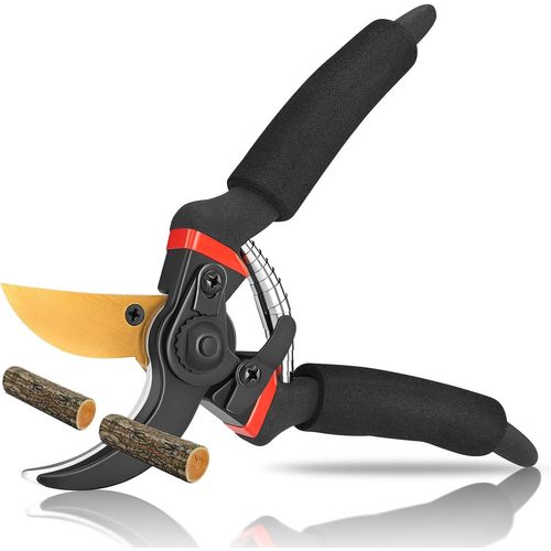 ASFASFq-NEUTYPECHIC Secateur de Jardin Lame de 55 mm, Sécateurs et Ciseaux de Jardinage Acier Inoxydable, Sécateur Professionnel avec Ressort Économiseur de Force, Ciseaux de Jardin aux Vergers, Parc