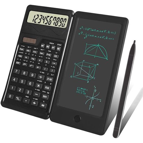 LETNERNY-Calculatrice Scientifique D'Ingénierie, Calculatrice Scientifique Professionnelle À 10 Chiffres, Avec Tablette D'Écriture Lcd Effaçable, Solaire Et Batterie Double Alimentation Pour Étudiant