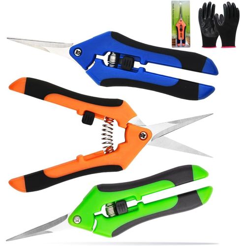 LETNERNY-3 Secateur De Jardin De Haute Précision, Sécateurs De Jardinage Ergonomiques Avec Gants, C aux Bonsai À La Main Avec Lames En Acier Inoxydable, Cisaille De Jardin, Sécateur Pour Plantes