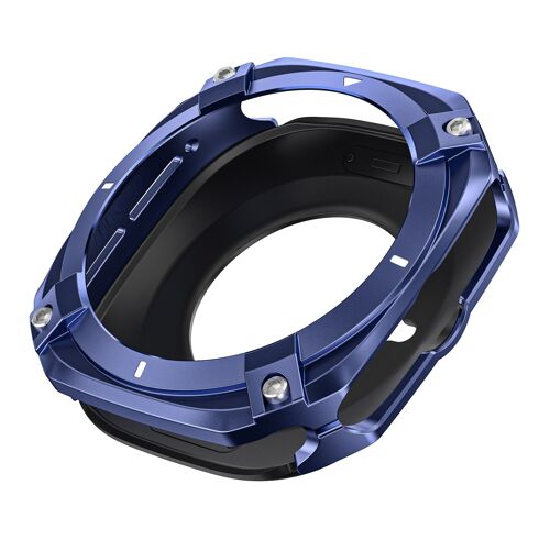 Coque De Protection En Métal Cyber Compatible Avec Samsung Galaxy Watch7 Ultra - Design Ajouré Et Robuste Bleu