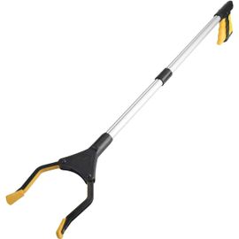 ASFASFq-Ramasse-litière, 81,3 cm, pliable, long bras, pince de préhension mécanique pour ramasser les ordures, léger, outil de préhension pratique d'aide à atteindre (jaune)