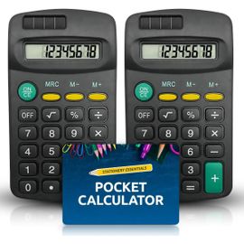 LETNERNY-Calculatrice Avec 2 Piles Aa - Calculatrice De Poche - Fonctionnement À Piles Standard
