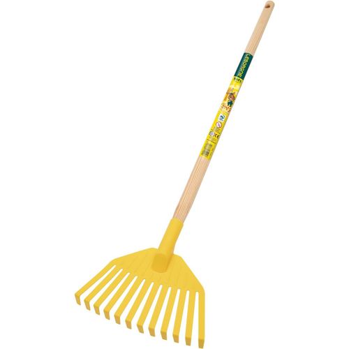 LETNERNY-Balai À Gazon Pour Enfant, Longueur Du Manche 70 Cm, Tête En Plastique Et Manche En Bois Pefc, Couleur Aléatoire (Jaune Ou Rouge), Idéal Pour Initier Les Petits Au Jardinage