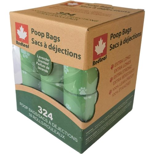 Letnerny-Sacs À Déjections Canines Parfumés À La Lavande, 324/18 Rouleaux De Sacs Compostables Épais Et Solides