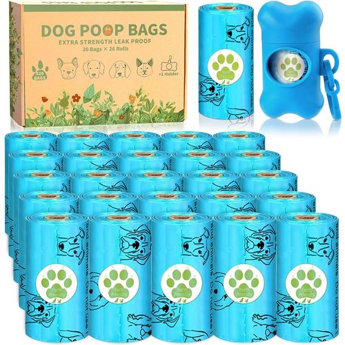 Letnerny-Sacs Ramasse Crottes 520 Sacs De Caca De Chien,26 Rouleaux Sacs Chien Déjection,Épais Et Résistants Sac À Déchets Étanche Pour Chien Pour Animaux De Compagni,Avec 1 Distributeur De Sac
