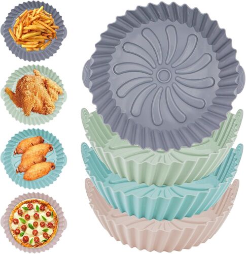 KALANKA-Lot de 4 moules en silicone pour friteuse à air chaud, insert en silicone réutilisable pour friteuse à air chaud, accessoire de rechange pour friteuse à air chaud