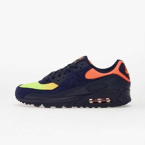 Chaussures Baskets Nike Air Max 90 Lemon Venom/ Blackened Blueshyper Crimsonslaser Orange Eur