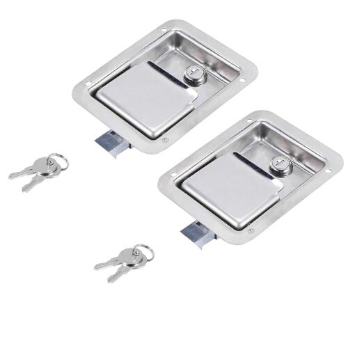 Quincaillerie Paquet de 2 pagaie en acier inoxydable Slam Latch avec serrure et clé - poignée à point unique affleurante pour faire