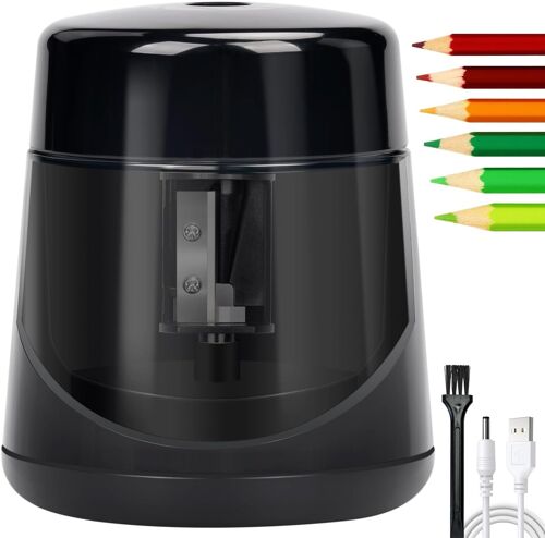 Kalanka-Taille-Crayon Électrique,Taille-Crayon Automatique Portable Avec Réservoir, Taille-Crayon Automatisé Pour Crayons De 7 À 12 Mm,Usb Rechargeable,Pour La Maison, Le Bureau, L'école