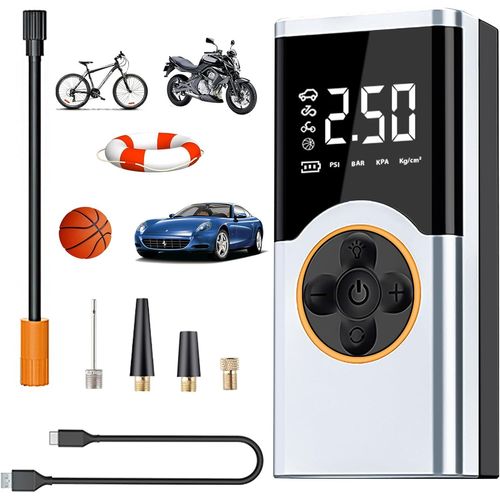 Gonfleur pneus Voiture sans Fil, 150PSI Compresseur à Air Portatif, 4000mAh Mini compresseur Voiture Portable, Affichage Numérique et Lumière LED pour Vélos Voitures Motos