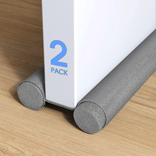 Porte Coupe-courant d'air Coupe-vent Réglable Double Face Gris