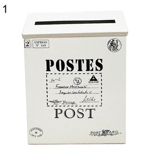 Rétro Métal Monté Mur Boîte Aux Lettres Seau Journal Boîte aux lettres Poste Jardin Décor Jikaix