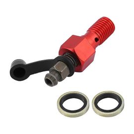 M10x1.25mm Moto Frein Cylindre Étrier Purge Vis Nipple Banjo Bolt Dust Cap Rouge
