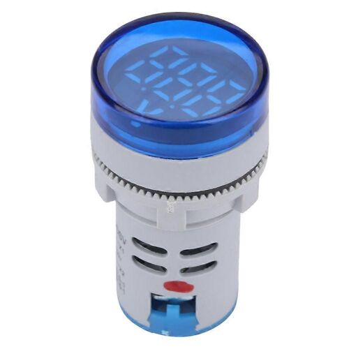 Voltmètre LED Signal Lumineux Affichage numérique Indicateur de voltmètre DC Testeur de lampe ronde (bleu)