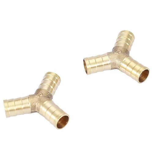 Tuyau en laiton Y 3 voies Connecteur barbelé Raccord de raccord Air Eau Gaz OD (12mm,2pcs)