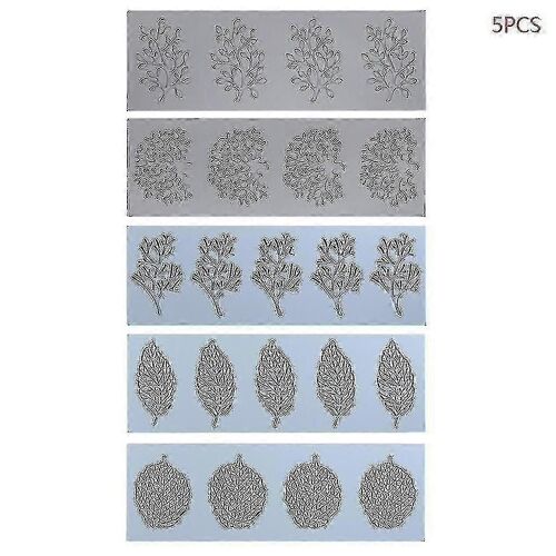 5pcs Feuille De Corail Dentelle Silicone Moule À Gâteau Pour Sucre Fondant Cuisson Artisanale